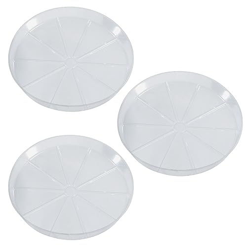 Rocky Mountain Goods Pflanzschale aus transparentem Kunststoff, 53,3 cm, für Innen- und Außenbereich, schützt Böden vor Verziehen und Wasserringen, klare Farbe, 3 Stück von Rocky Mountain Goods