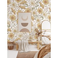 Boho Tapete, Kinderzimmer, Abnehmbare Tapete Zum Abziehen Und Aufkleben, Wandkunst, Dekor, Haus, Kunst, Nursery Wall Decor, Floral von RockyMountainDecals