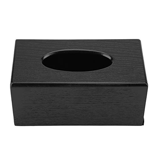 Rockyin Taschentuchbox aus Holz, quadratisch, für Restaurant, Taschentuchbox aus Holz, natürliche Eleganz, für Wohnzimmer, Schlafzimmer, Küche (schwarz) von Rockyin