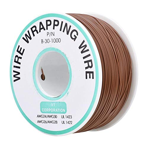 Rockyin Wire Wrapping, Brown OK Draht Printed Circuit Board Reparatur Zubehör verzinnt Kupfer 30AWG Wrapping Jumper Wire 300m von Rockyin