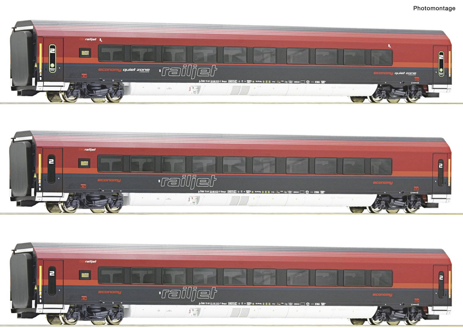 B-Ware Roco H0 Railjet Set Personenwagen öbb Inneneinrichtung 3er Set Modellwagen B-Ware Roco H0 Railjet Set Personenwagen öbb Inneneinrichtung 3er Set Modellwagen von Roco