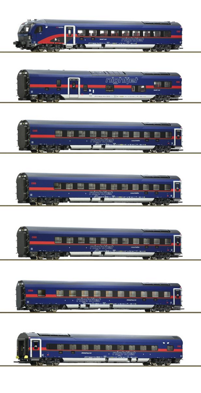Roco 7er Set Nightjet Obb Dc Wagenset Schlafwagen Personenzug Modellbahn B-Ware Roco 7er Set Nightjet Obb Dc Wagenset Schlafwagen Personenzug Modellbahn B-Ware von Roco