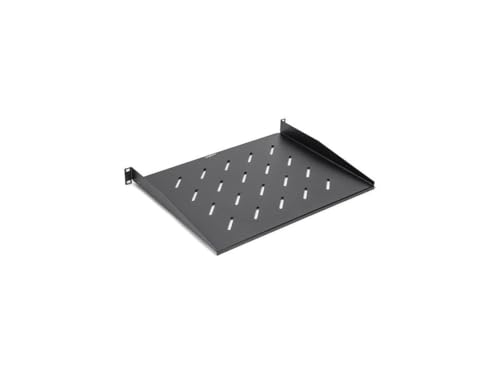 Rocstor 1U Universal belüftetes Rack-Regal, 350 mm Tiefe, schwarz, 1U Rackhöhe x 19 Rack-Breite, 20 kg Tragkraft, kaltgewalzter Stahl [CRS], RoHS, Schwarz von Rocstor
