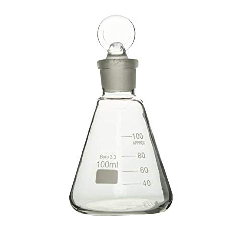 Rocwing Boro 3.3 Glas Erlenmeyerkolben mit Stopfen für Labor (100ml) von Rocwing