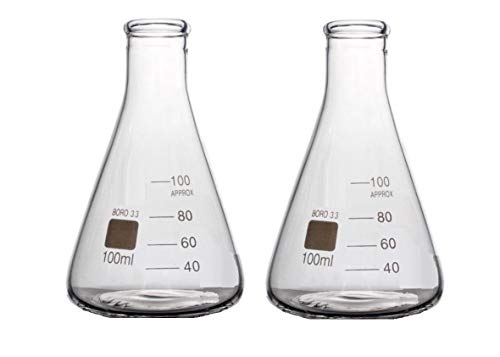 Rocwing Konisch Erlenmeyer Messkolben aus Borosilikatglas 3.3 (100ml, 2 in a pack) von Rocwing