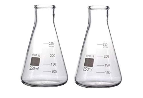 Rocwing Konisch Erlenmeyer Messkolben aus Borosilikatglas 3.3 (250ml, 2 in a pack) von Rocwing