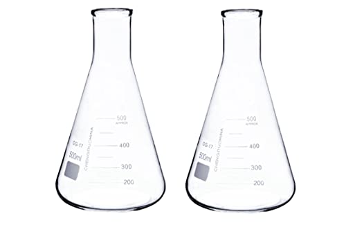 Rocwing Konisch Erlenmeyer Messkolben aus Borosilikatglas 3.3 (500ml, 2 in a pack) von Rocwing