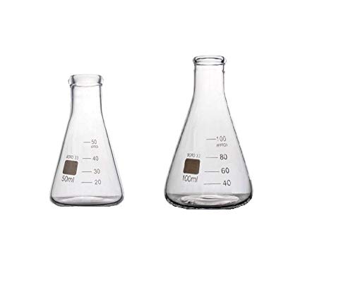 Rocwing Konisch Erlenmeyer Messkolben aus Borosilikatglas 3.3 (50ml+100ml) von Rocwing