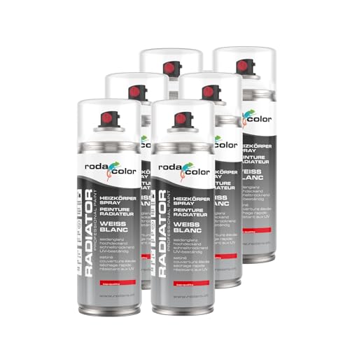 Roda Color Heizkörperspray Weiss Sprühlack 6er Set - 400ml Spraydose Roda Color Heizkörperspray Weiss Sprühlack 6er Set - 400ml Spraydose von Roda Color