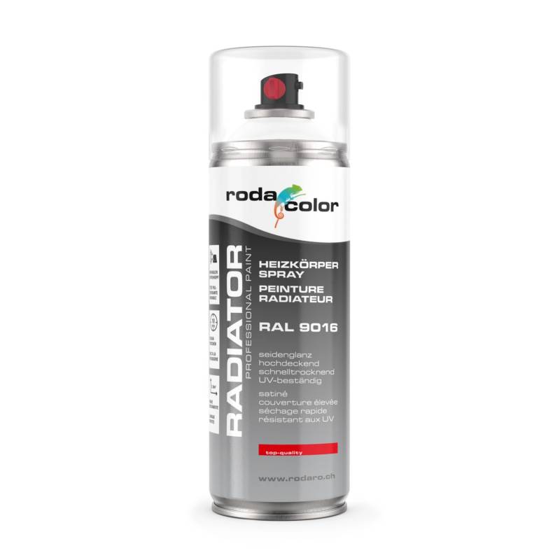 RodaColor Heizkörperspray Sprühlack 400ml RAL9016 Verkehrsweiss von RodaColor