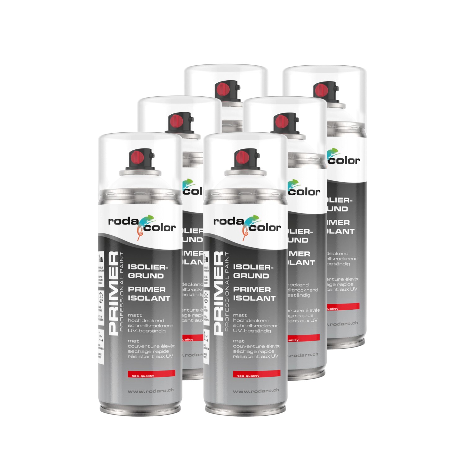 RodaColor Isoliergrundierung Sprühlack 400ml Weiss 6er Set von RodaColor