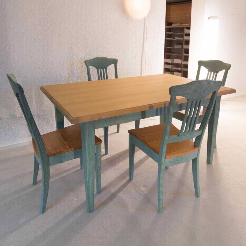 Essgruppe Ausziehbar Tisch und 4 Stühle Catania  Ahorn Pinie Mint von Rodam