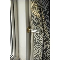 Klare Vorhang Raffhalter | Paar - Messing Und Lucite Moderne Klare Vorhang Raffhalter | Paar - Messing Und Lucite Moderne von RodandBracketUK