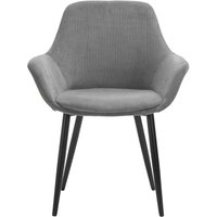 2 Stühle in Grau Cord Gestell aus Metall (2er Set) von Rodario
