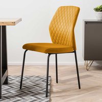 Stuhl Set Samt Gelb in modernem Design 50 cm Sitzhöhe (2er Set) von Rodario