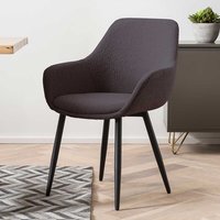 Esstisch Stühle Boucle modern in Anthrazit 64 cm breit (2er Set) von Rodario