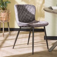 Stuhl Set Esszimmer aus Samt und Metall Steppungen (4er Set) von Rodario