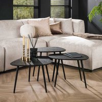 Beistelltische Sofa Set aus Metall Schwarz (dreiteilig) von Rodario