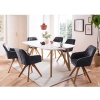Skandi Essgruppe in modernem Design sechs Stühle (siebenteilig) von Rodario