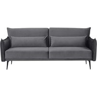 Ausklappbares Sofa modern in Grau Samt Vierfußgestell aus Metall von Rodario
