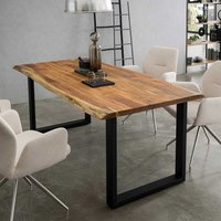 Baumkanten Tisch Esszimmer im Industry und Loft Stil Bügelgestell von Rodario