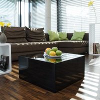 Block Couchtisch in Schwarz Hochglanz 60 cm breit von Rodario