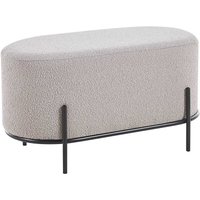 Couchhocker Boucle Taupe 80 cm breit - 42 cm hoch ovaler Form von Rodario