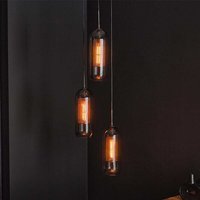 Deckenlampe Glas und Stahl in modernem Design Schwarzgrau von Rodario