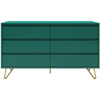 Design Sideboard in Grün und Goldfarben Vierfußgestell aus Metall von Rodario