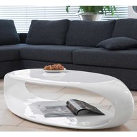 Design Wohnzimmertisch oval Hochglanz Weiß von Rodario