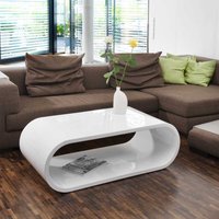 Designercouchtisch in Hochglanz Weiß 120 cm breit von Rodario