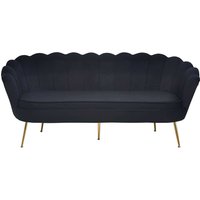 Dreisitzer Couch in Schwarz und Goldfarben Samt von Rodario