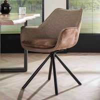 Esstischstuhl drehbar modern in Beige Gestell aus Metall von Rodario