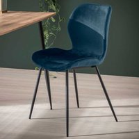 Esszimmerstühle in Blau Samt 45 cm Sitzhöhe (4er Set) von Rodario