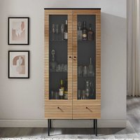 Esszimmervitrinenschrank im Skandi Design 179 cm hoch - 79 cm breit von Rodario