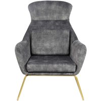 Extravaganter Sessel in Grau Samtvelours und Metall von Rodario