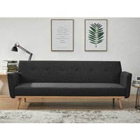 Funktions Klappsofa in Schwarz und Holz Naturfarben Skandi Design von Rodario