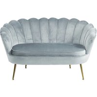 Graues Zweisitzer Sofa aus Samt Retro Look von Rodario
