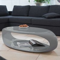 Hochglanz Couchtisch in Grau ovaler Tischplatte von Rodario