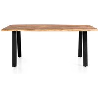 Holztisch massiv aus Akazie und Metall natürlicher Baumkante von Rodario