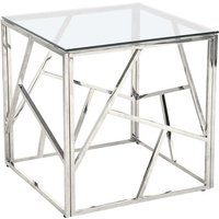 Kleiner Wohnzimmertisch aus Glas und Metall quadratischer Tischplatte von Rodario