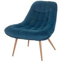 Lounge Sessel in Blau Samt Retrostil von Rodario