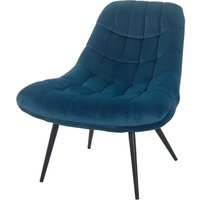 Lounge Stuhl in Blau Samt Retro Look von Rodario