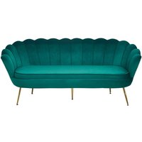 Muschel Sofa in Petrol und Goldfarben Samt von Rodario