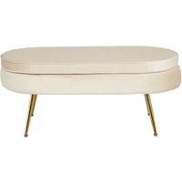 Ovaler Couchhocker in Beige Goldfarben von Rodario