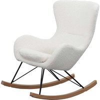 Plüsch Sessel in Weiß Schaukelfunktion von Rodario