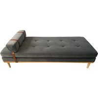 Retro Daybed mit Bezug aus Samt und Steppungen Grau von Rodario