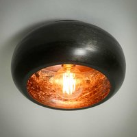 Runde Metall Deckenlampe in Schwarz Nickel 18 cm hoch von Rodario