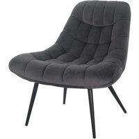 Samt Lounge Sessel in Dunkelgrau Retro Design von Rodario