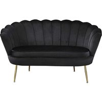 Samt Sofa in Schwarz muschelförmig von Rodario